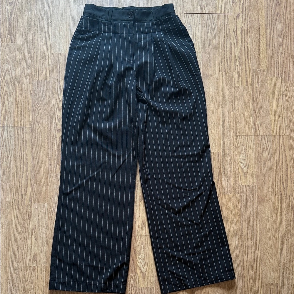 ASOS Black Pinstripe Trousers